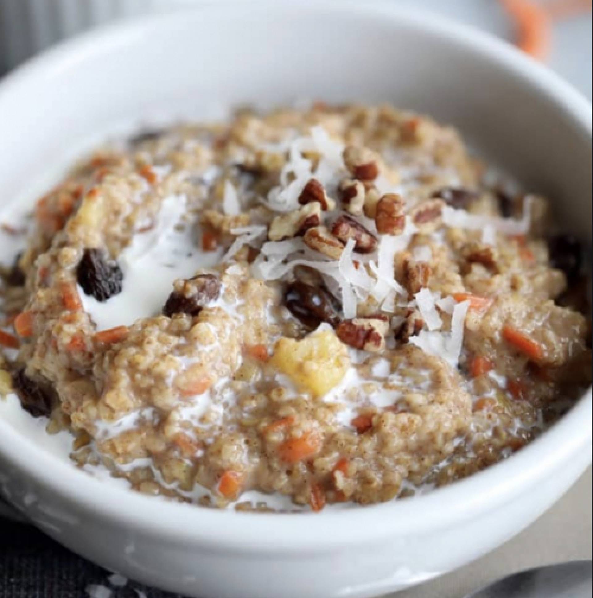 Carrot Cake Oats with Protein Frosting