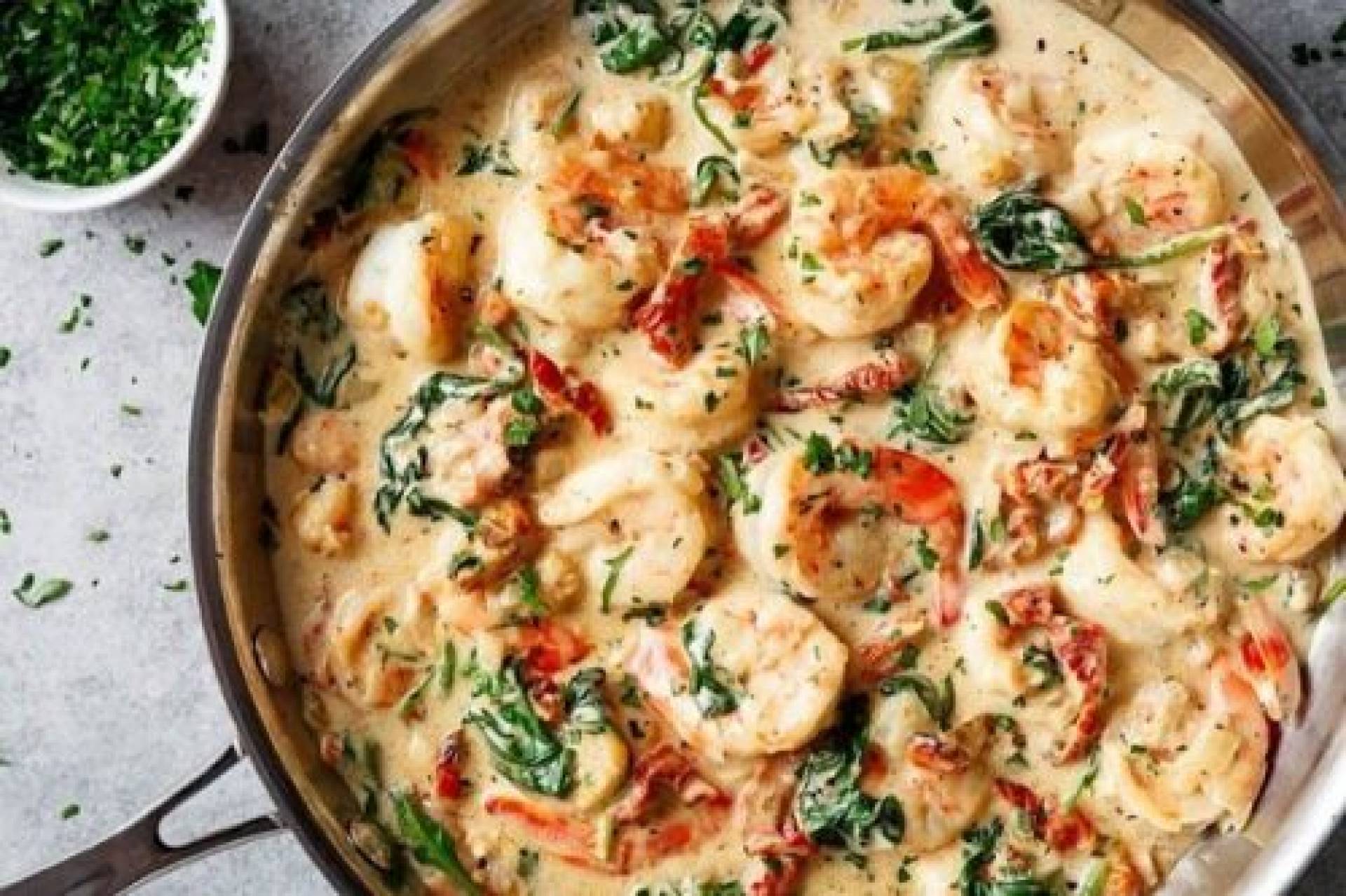 KETO Creamy Garlic Tuscan Shrimp