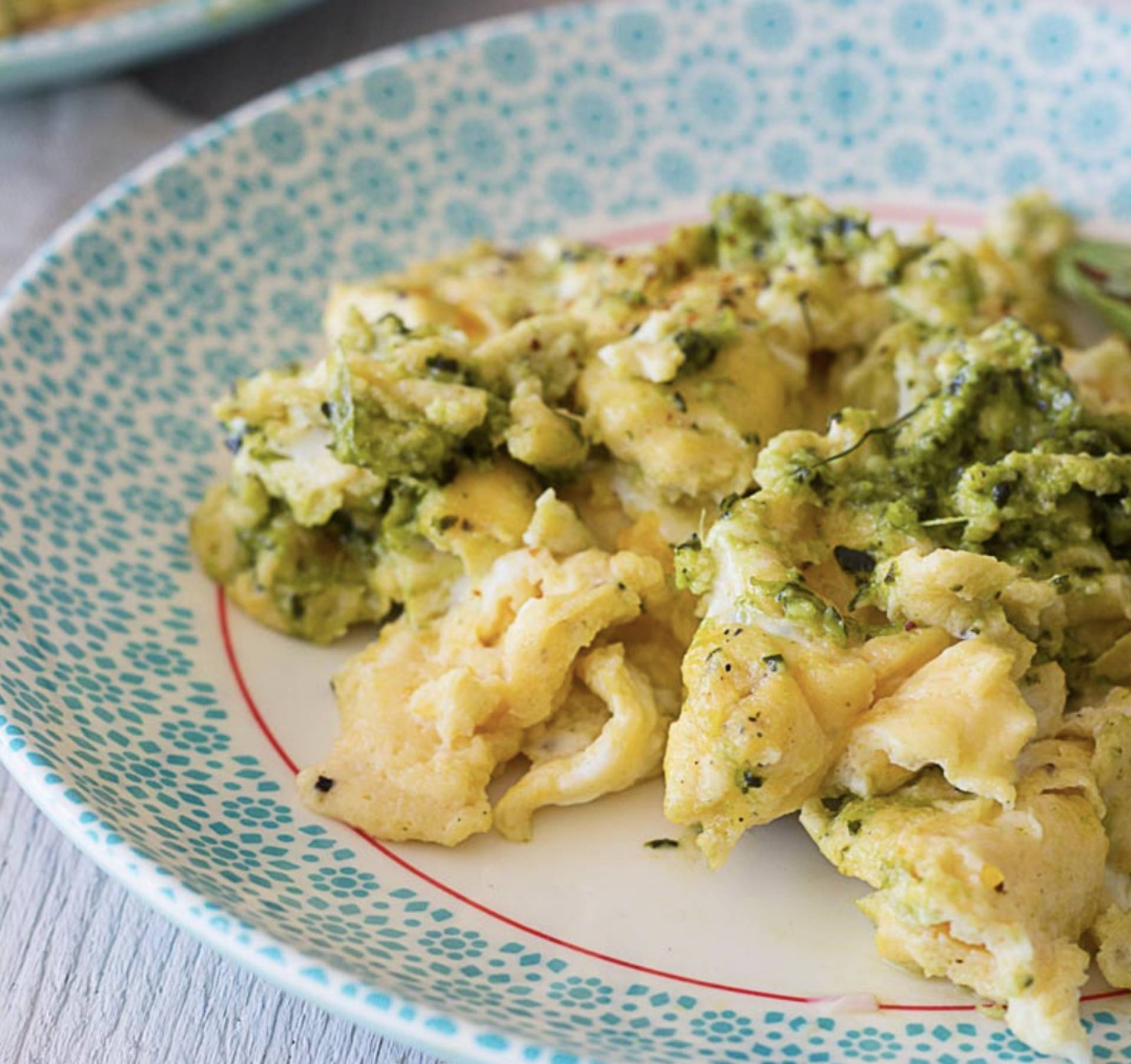 Egg Pesto Breakfast Scramble with Potato Hash