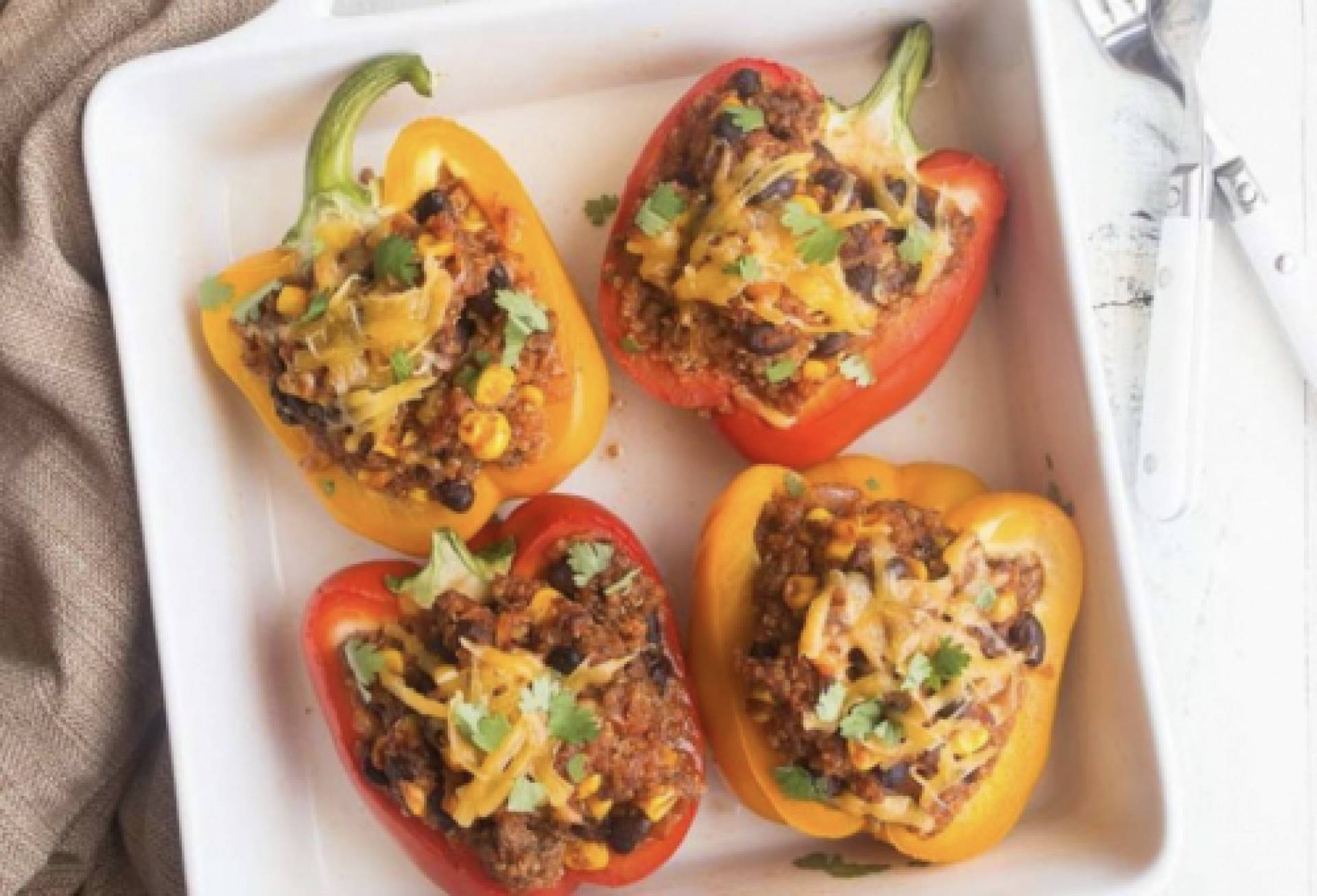 KETO Turkey Stuffed Bell Peppers with Chipotle Ranch