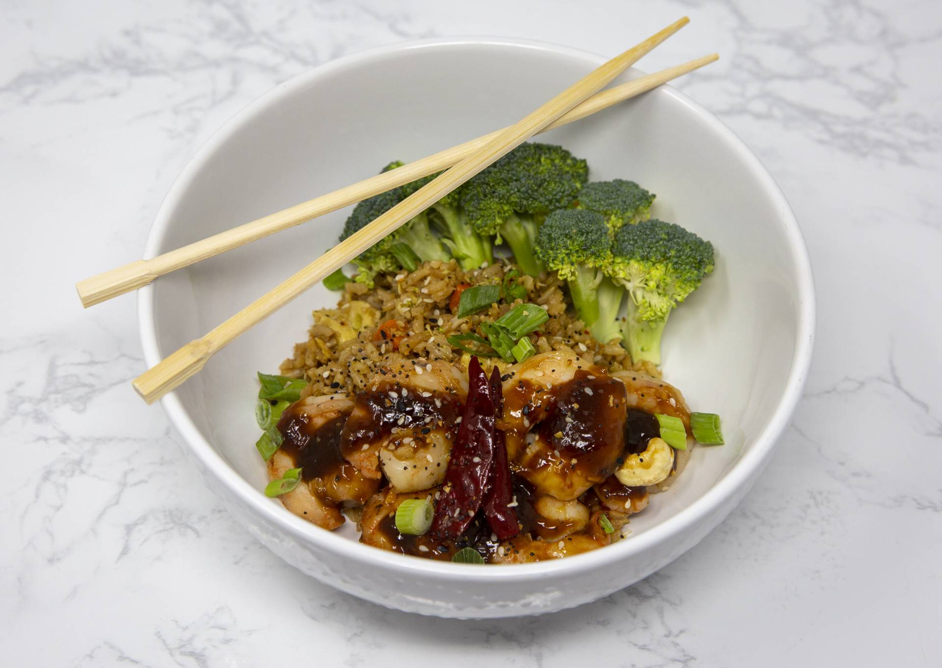 KETO Kung Pao Shrimp with Cauliflower Fried Rice