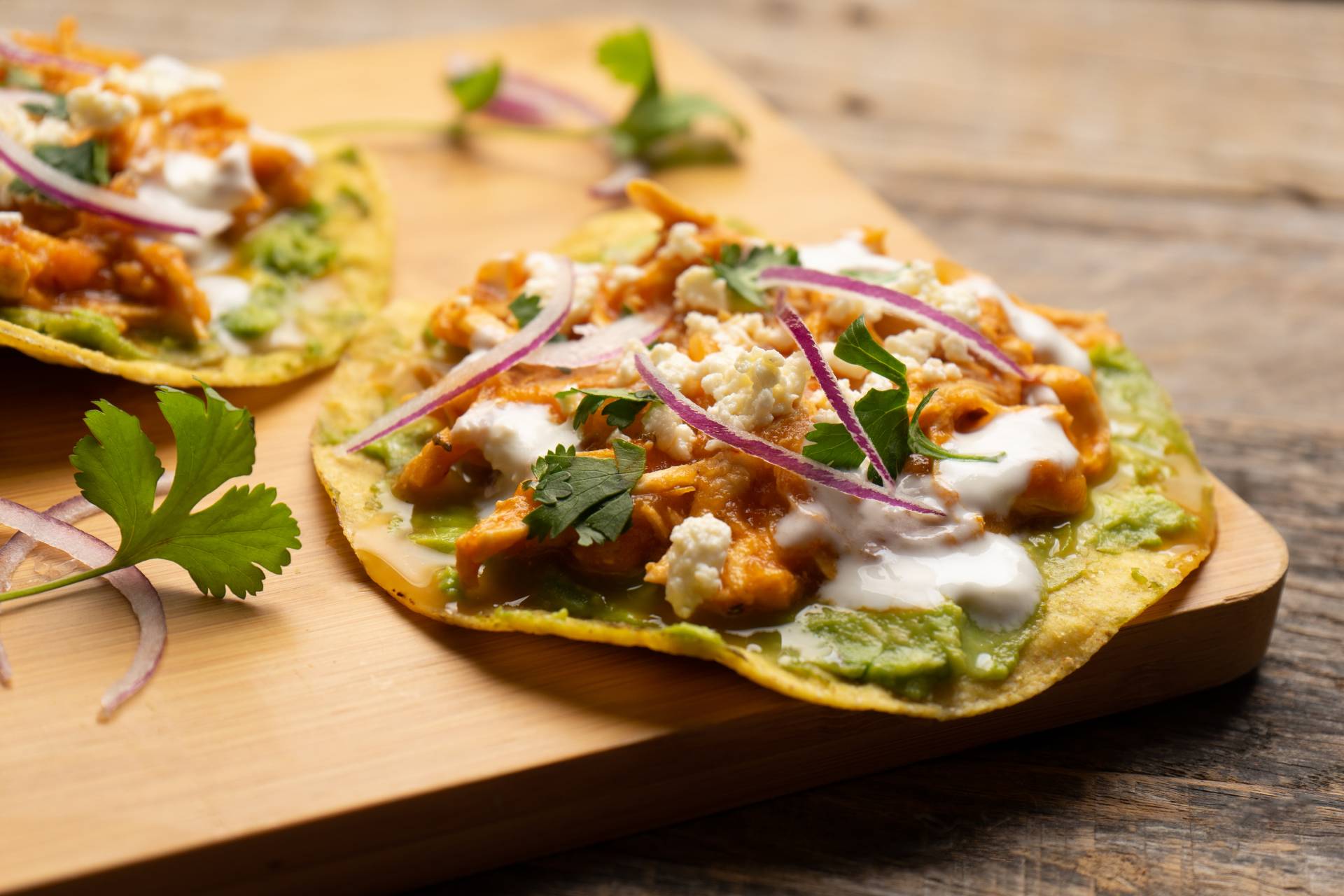 Shredded Chicken Tinga Tostadas (Dairy-Free)