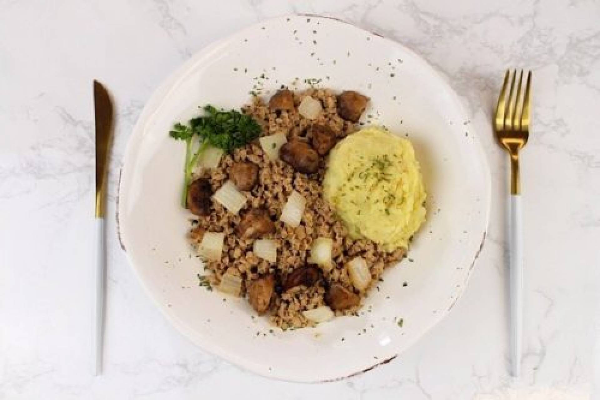 Savory Turkey Skillet with Mashed Potatoes