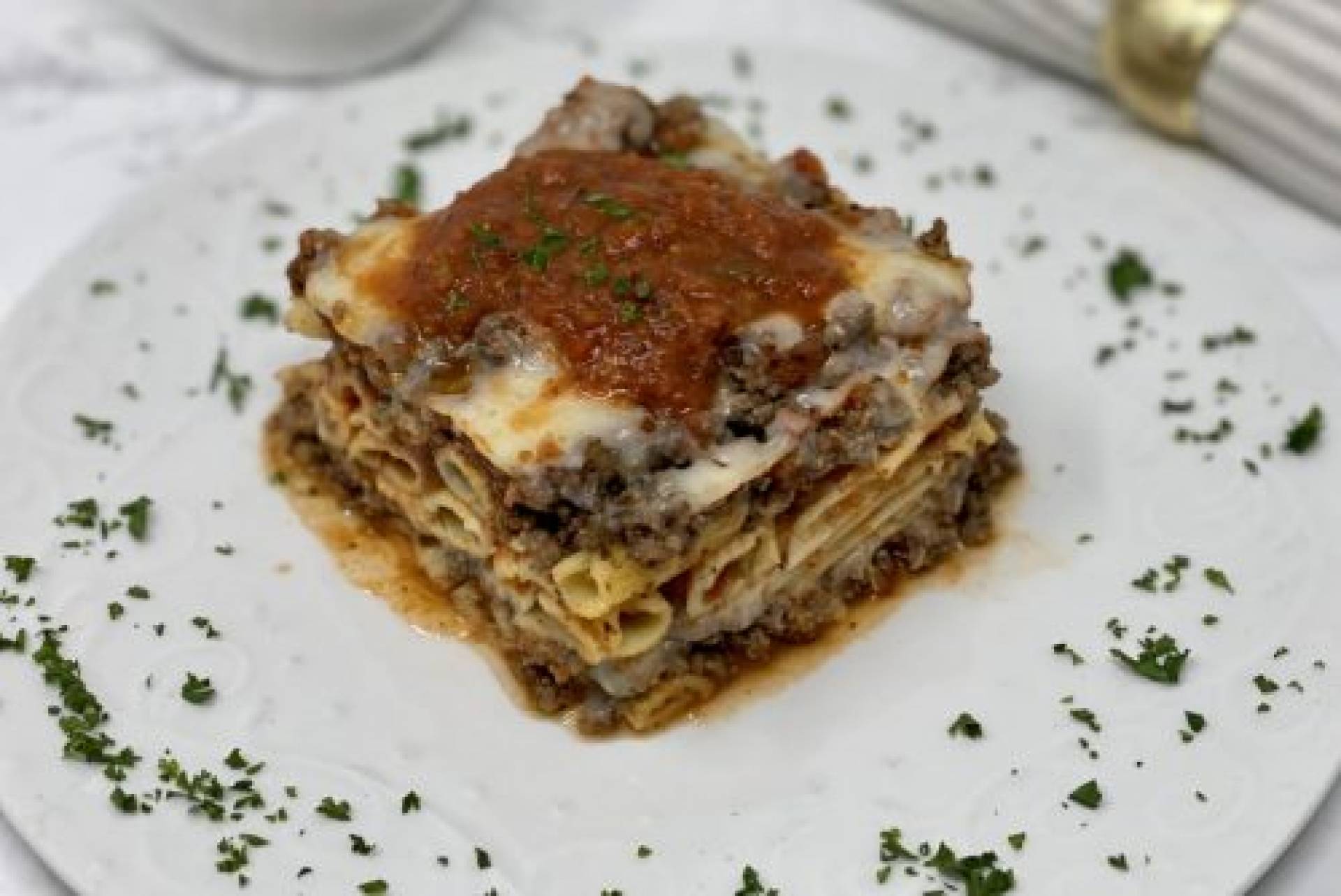 Ground Beef Baked Ziti with Quinoa Noodles
